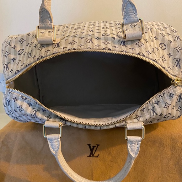 Louis Vuitton Croisette Speedy 30 Bleu Mini Lin Satchel - Picture 11 of 14